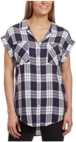 Women's Cap Sleeve Button Down Shirt - Short Sleeve Printed Blouse