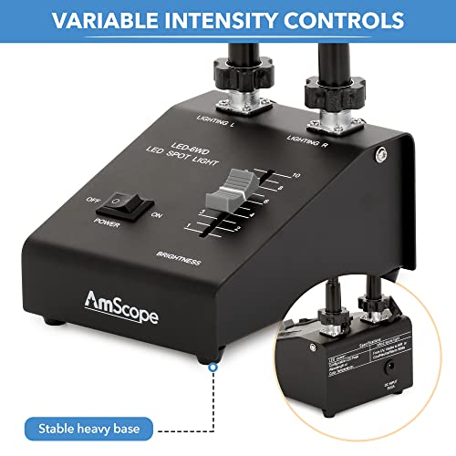 AmScope LED6W Powerful 6 Watt LED Dual Gooseneck Lights Illuminator Pricepulse