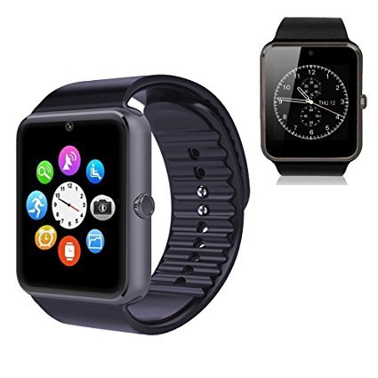 Montre Connectée,Willful Bluetooth Smartwatch Montre Sport Carte Sim de Soutien et Carte de TF Caméra avec Podomètre,Sommeil,Calories pour Samsung Sony Huawei Android pour Femme Homme Enfant Noir