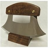 Alaskan Ulu, Inupiat Style with Bear Etched Walnut Handle, 6" by The Ulu Factory