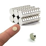 ZJWEI Small Multi-Use Refrigerator Magnets for Refrigerator, Science, Crafts - Tiny Round Disc, Sliver, 4MM x 1MM - Approximately, 200Pcs