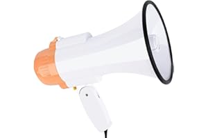 Loudmore 30 Watt Power Portable Megaphone Bullhorn Speaker Voice, Siren/Alarm and 240S Recording with Volume Control and Strap