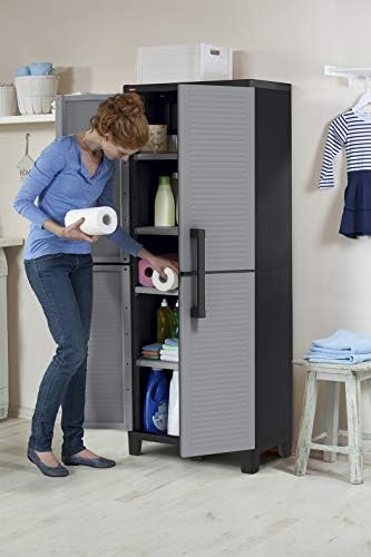 Amazon Com Keter Space Winner Grey Garage Storage Cabinet With Doors And Shelves Kitchen Dining