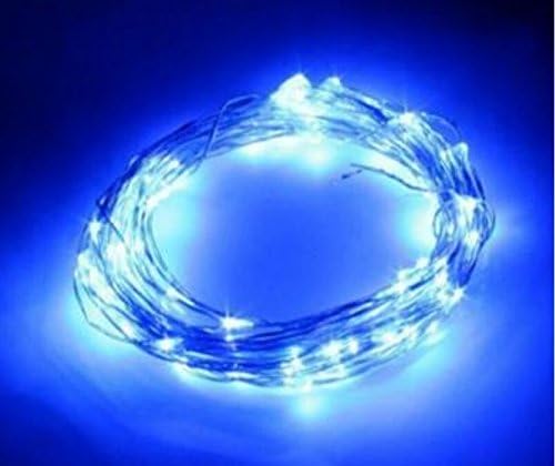 Alkbo Gorgeous String Lights Silver Wire Starry String Light Soothing Décor Elegant Rope Light Suitable for Christmas Weddings Parties Waterproof 33' 100 LEDs Remote Control Bule