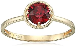 10k Gold Round-Cut Birthstone Ring