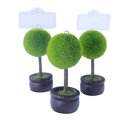 image for MEOLY Place Card Holder Heart/Ball Style Greenery Card Clamp Stand Tab
