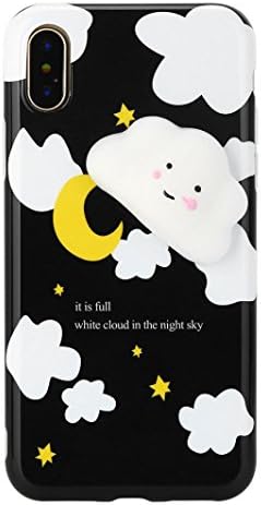 Case Cover For iPhone X, Squishy 3D Squeeze Cute Mochi Toy Silicone Back Soft (F)
