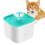 Pet Cat Water Fountain, Moer Sky 2L Automatic Dog Water Dispenser Electric Water Drinking Fountain with 3 Flow Settings & Replacement Filters & 1 Silicone Mat for Cats Dogs Multiple Pets