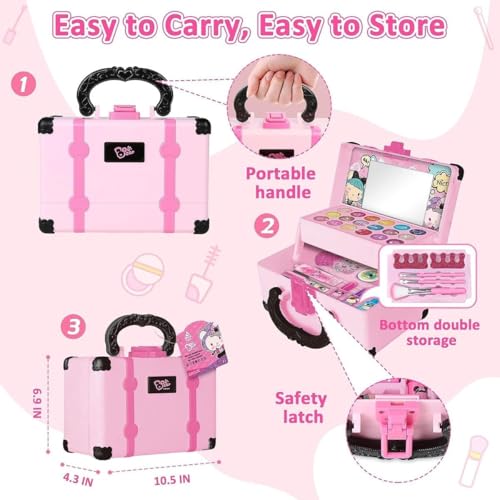32 Peças Conjunto De Maquiagem Infantil Lavável Estojo Brinquedos Adequados Para Meninas