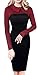 HOMEYEE® Women's Retro Chic Colorblock Lapel Career Tunic Dress B238 (L, Red)
