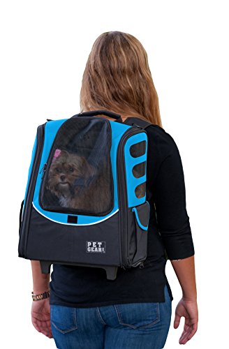 Pet Gear I-GO2 Escort Roller Backpack for cats and dogs, Ocean Blue