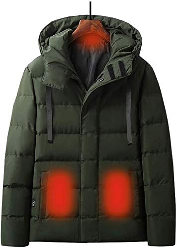 CHNDR Heated Jacket for Men, Winter Heating Thermal Clothing, Infrared Heating Vest, Carbon Fiber Fever, with USB Charging Insert, for Cold Outdoor Activities, Camping Hiking Skiing,Grey-4XL