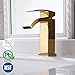 KES Bathroom Faucet Single Handle One Hole Vanity Sink Faucet cUPC NSF Certified Lead Free Brass Construction, Titanium Gold, L3109ALF-PG