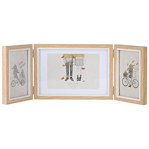 Three Picture Frame 4x6 and 5x7 Wooden Collage Hinged