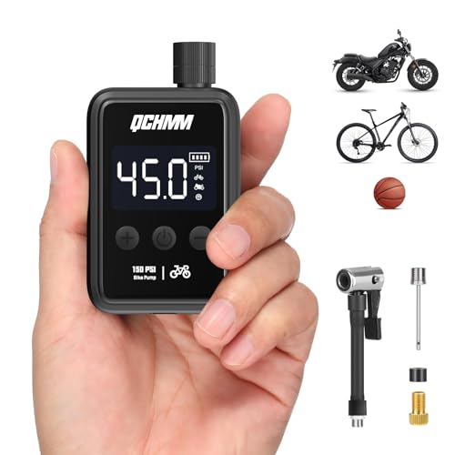 Mini-Fahrradpumpe, Elektrische Fahrrad Pumpe Mit Digitalem Lcd-Druckmessgerät, Ultrakleine 120Psi Fahrrad Luftpumpe, 500Mah, Typ-C Aufladbar Akku Minipumpen Für Fahrräder