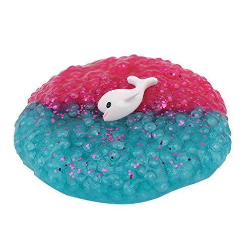 Onegirl 120ml Beautiful Dolphin Mixing Slime Simulation Rice Grain Colorful Crystal Mud DIY Educational Toy Scented Clay Stress Relief Kids Decompression Toys (A)