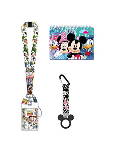 Magical Memories Collection Disney Autograph Book, Toy Story Lanyard, and Bottle Holder Bundle- Vacation Trip or Cruise Accessories for ID and Pin Trading- 3 Pieces