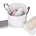 Cotton Rope Basket White 15x17 Woven Baskets with Handles | Round Laundry Basket, Clean Storage Baskets, Fun Toy Storage, Soft Blanket Basket