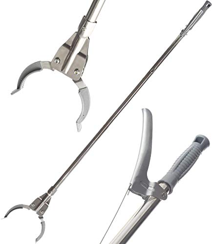 Praknu Greifzange aus Metall - Robuster Greifer für Müll - 95cm lang - Greifarm für Senioren