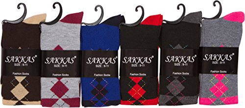 [- Sakkas Ladies Cute Colorful Design or Solid Knee High Socks Assorted 6-Pack  -]