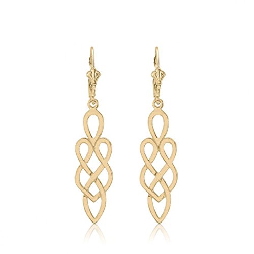 10K Yellow Gold Celtic Knot Earrings Handmade