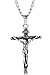 Jstyle Jewelry Stainless Steel Antique Cross Crucifix Pendant Necklace for Men 24 Inch Silver-Tone