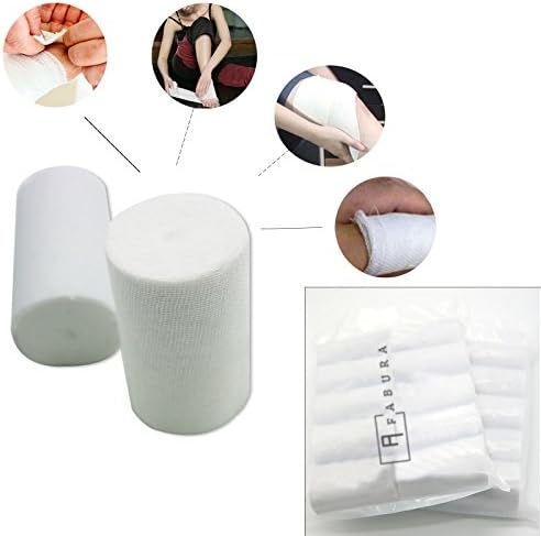 Fabura Disposable Half Elastic Absorbent Cotton Stretch Gauze Bandages 8600Cm 10 Rolls