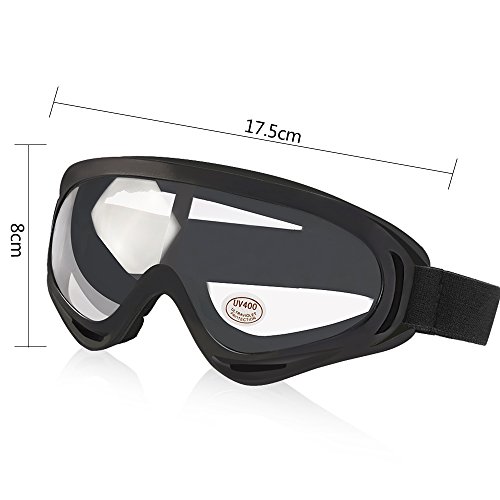 Balaclava Ski Face Mask, Vanmor Windproof Outdoor Ski Mask + UV400 Protection Anti-fog Ski Goggles for Cycling, Biking, Ski and Snowboard for Kids Men and Women (Black Mask + Clear Lense)