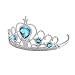Hpwai Princess Little Girls Kids Frozen Elsa Party Dress Up Accessories,Crown Braid Wand Blue Gloves Princess Blue Jewelry Gift Set