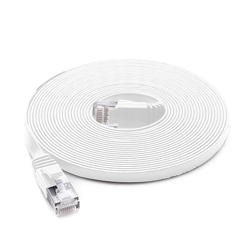 PNI Flat network cable S/STP CAT8 U8150W, 2 x RJ45, 4 pairs of wires, 28AWG, copper, 40 Gbps, 2000 MHz, 15m, white