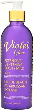 Violet Glow Extensive Lightening Beuaty Milk with Sweet Violet Flower Extract &amp;Rice Bran Oil 500ml by Violet Glow
