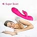CKSOHOT Rabbit Dildo Vibrator G-Spot Clitoris Stimulation,Handheld Wireless Waterproof Vagina Vibration with 10 Patterns Powerful Dual Motors Vibrating Adult Sex Toy for Couples(Pink)