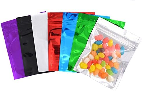 100 Pcs Reclosable 10.2x12.7cm/4x5inch Clear Colorful Mylar Foil Flat Ziplock Bag Sample Pouch Heat Sealable Aluminum Foil Bags Food Storage Coffee Candy Foil Grip Seal Wrap (Gold) - Image 4