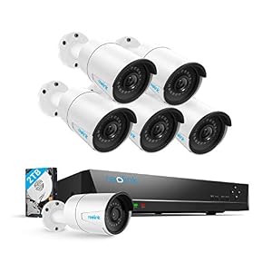 REOLINK 8CH 5MP Home Security Camera System, 6pcs Wired 5MP Outdoor PoE IP Cameras, 8MP 8CH NVR with 2TB HDD for 24-7…