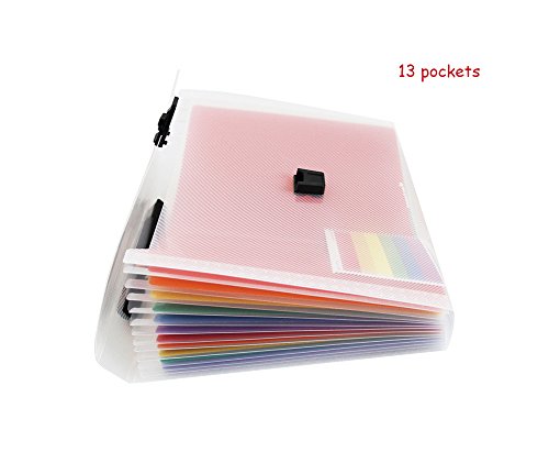 13 Pockets Portable Expanding File Folders with Handle Expandable File organizer A4 Accordion File Organizer - Thumbnail 2