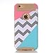 iPhone 5 Case,iPhone 5S Case,LUOLNH [2in1] Heavy Duty Hybrid Hard Case for Apple Iphone 5/5s ,Blue Mint Teal and Coral Pink Split Chevron Design Cover (Gold)