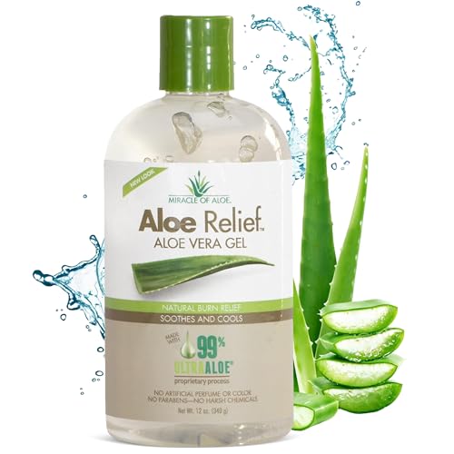 Aloe Relief 99% Pure Aloe Vera Gel, 12 ounce bottle with pump