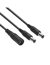 Potencia teninyu 2pcs DC 1 hembra a 2 macho 5,1 mm x 2.1 mm adaptador de alimentación DC Cable divisor para CCTV Cámaras de Seguridad LED Strip Light