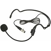 Replacement Headworn Headset Microphone for Phenyx Pro Wireless Bodypack Transmitter, UHF Bodypack Microphone for PTU-71/PTU-7000/PTU-6000, with Mini 3 Pins XLR Connector, Black