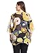 Chicwe Women's Plus Size Floral Printed Top Blouse with Metal Trim and Bell Sleeves