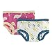 KicKee Pants Little Girls Training Pants Set (Set of 2)- Flamingo Emu & Golden Wattle, 2T/3T
