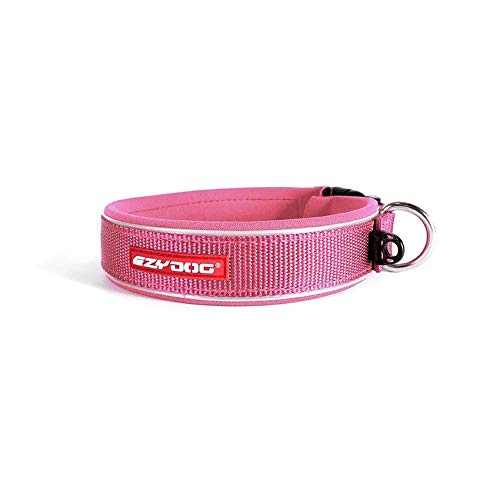 EZYDOG Classic Neo Dog Collar | Dog Collar Small, Medium, Large Dogs, Reflective Dog Collar, Supreme Comfort, Soft Neoprene Material, Non-Corrosive (Extra Small (30-33cm), Pink)