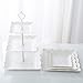 Dessert Pastry Stand Plastic Fruits Cupcake Plate for Party Wedding 3 Tier Serving Platter Tea Stand and Trays Towers and Fork