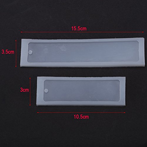 image for Walfront 2 Pcs/Set Rectangle Silicone Bookmark Mold, DIY Bookmark Moul