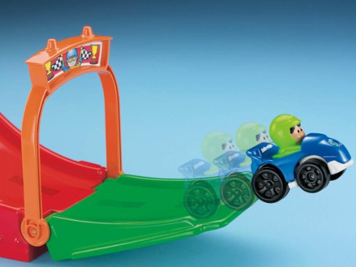image for Fisher-Price Little People Wheelies Rev 'n Sounds Race Track, Red, Gre