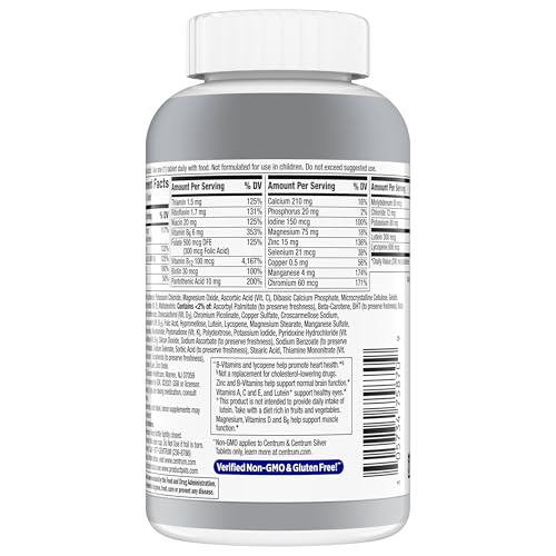 CENTRUM SILVER MEN’S 50+ MULTIVITAMIN WITH VITAMIN D3, B-VITAMINS, ZINC FOR MEMORY AND COGNITION – 200 TABLETS