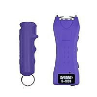 SABRE RED Pepper Spray Keychain & Stun Gun for Self-Defense - Police Strength OC Spray Plus Rechargeable, Small Stun Gun with Flashlight & Holster - Flip Top is Easier & Faster to Use Under Stress