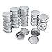Yarachel Pack of 40 Screw Top Round Aluminum Tins Cans - Aluminum Screw Lid Round Tin Container Bottle