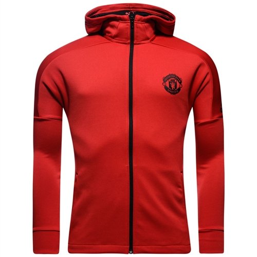adidas Youth Large Manchester United Hoodie Jacket (Large) Real Red/Black
