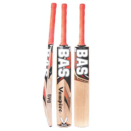 C&W Senior Player Edition English Willow Cricket Bat BAS Vampire Achiever Short Handle + Free Padded Cover